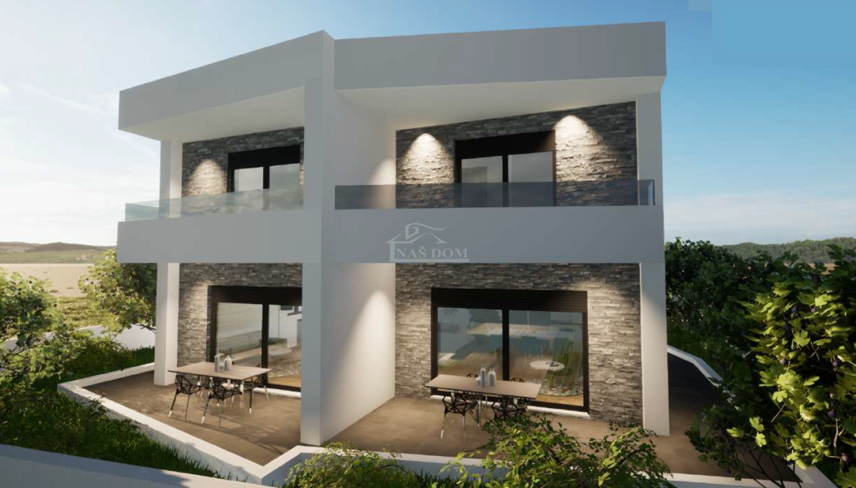 Vodice - **NOVOGRADNJA** S1 hiša na mirni lokaciji, 600 m od plaže