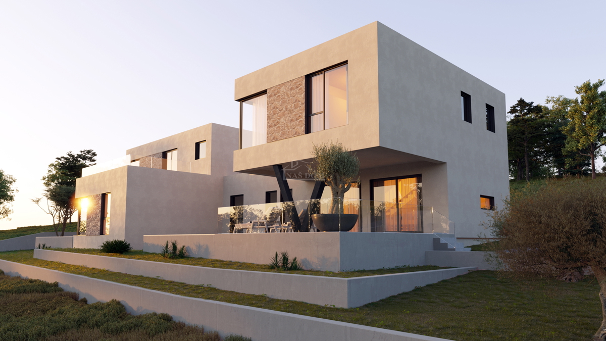 Vodice - Luksuzna dvojna kuća S2 s panoramskim pogledom na morje