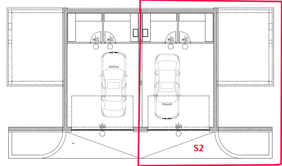 Vodice - dvojna hiša S2 s bazenom, pogled na morje