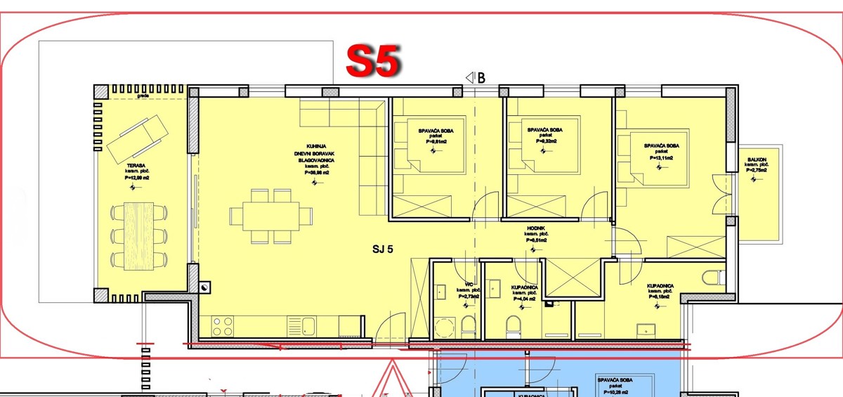 Luksuzno stanovanje S5, 50m od plaže