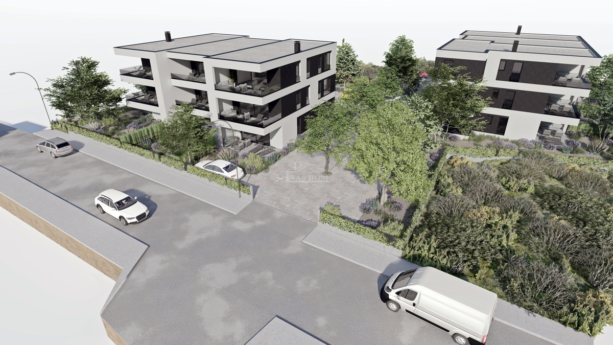 Vodice, Srima - **NOVOGRADNJA** S1 stan s vrtom, 300 m od plaže