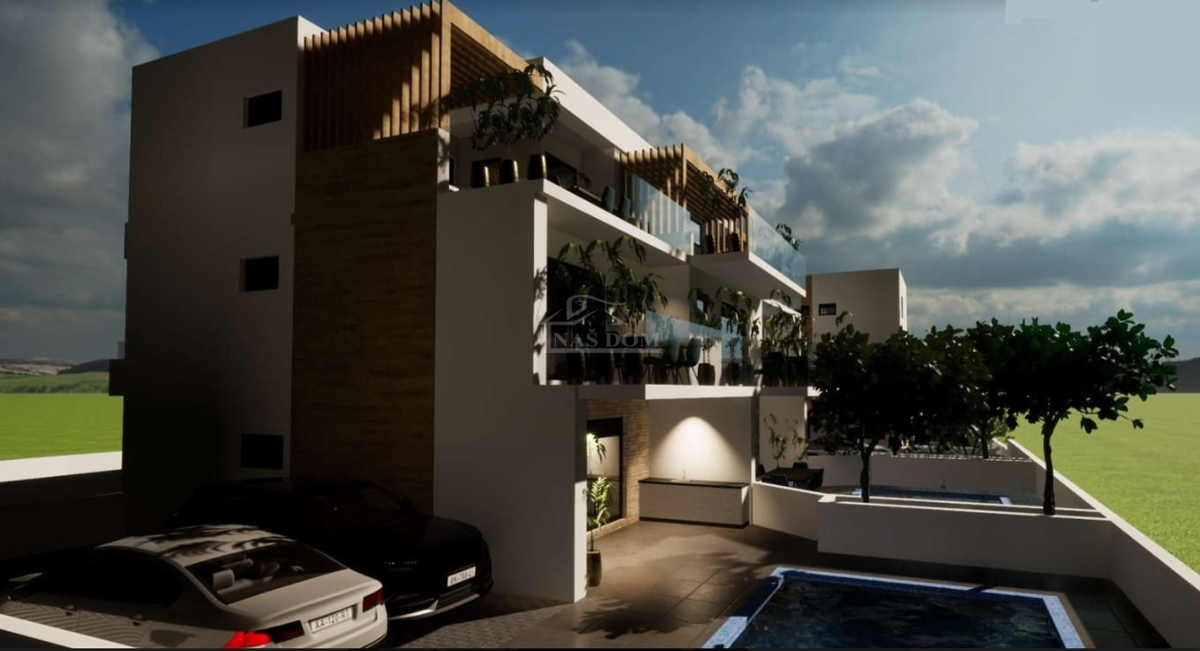 TRIBUNJ - NOVOGRADNJA S1 hiša z razgledom na morje, 300 m od plaže