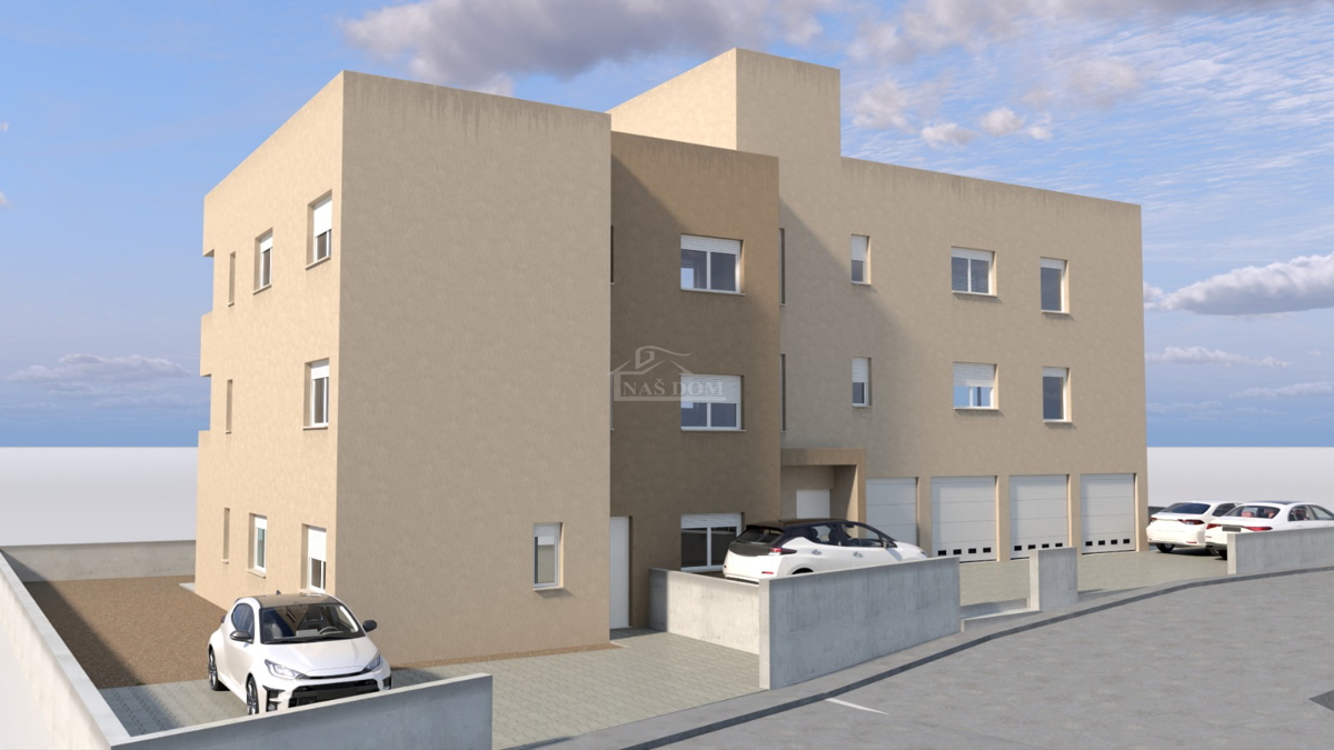 Vodice - NOVOGRADNJA stanovanja z razgledom na morje, 400 m od plaže