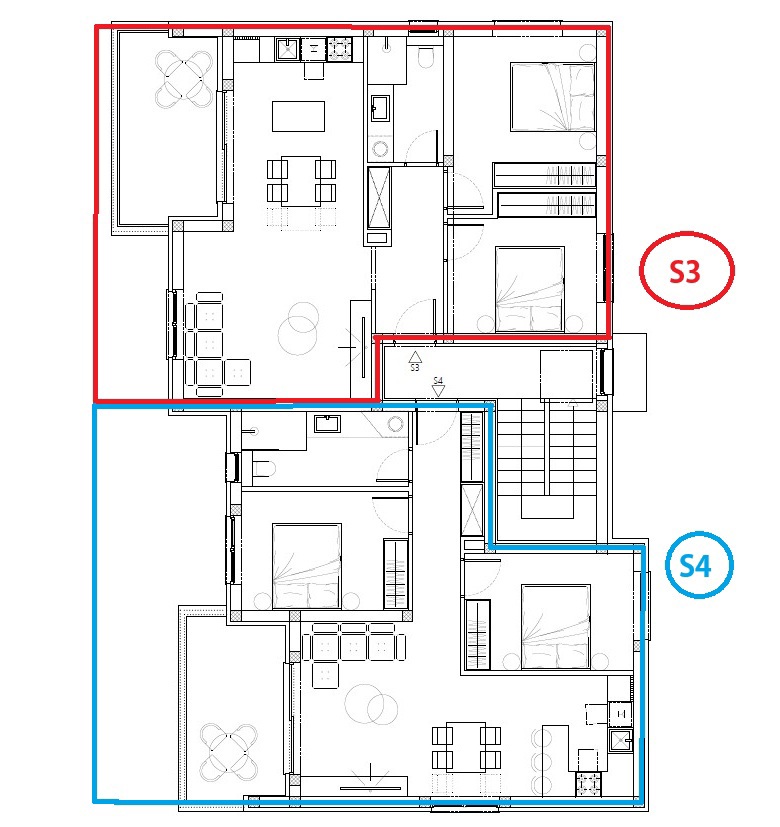 Brodarica - Stanovanje S1 v prvem nadstropju, novogradnja