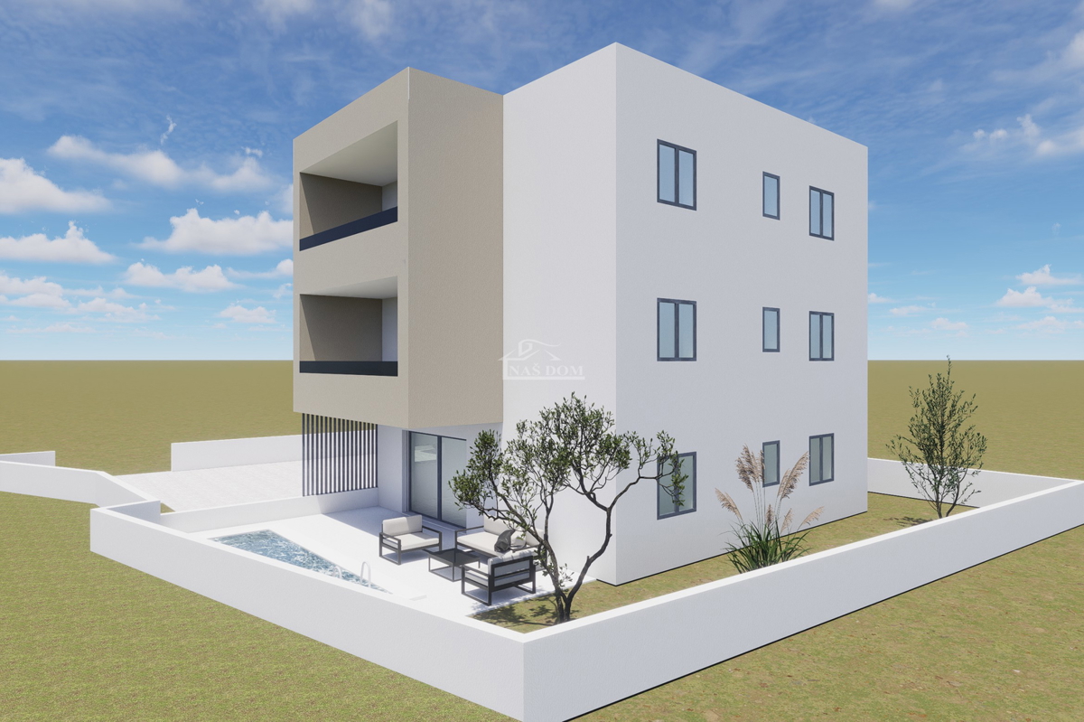 Vodice, PREDPRODAJA, NOVOGRADNJA - S1 pritličje z vrtom in bazenom