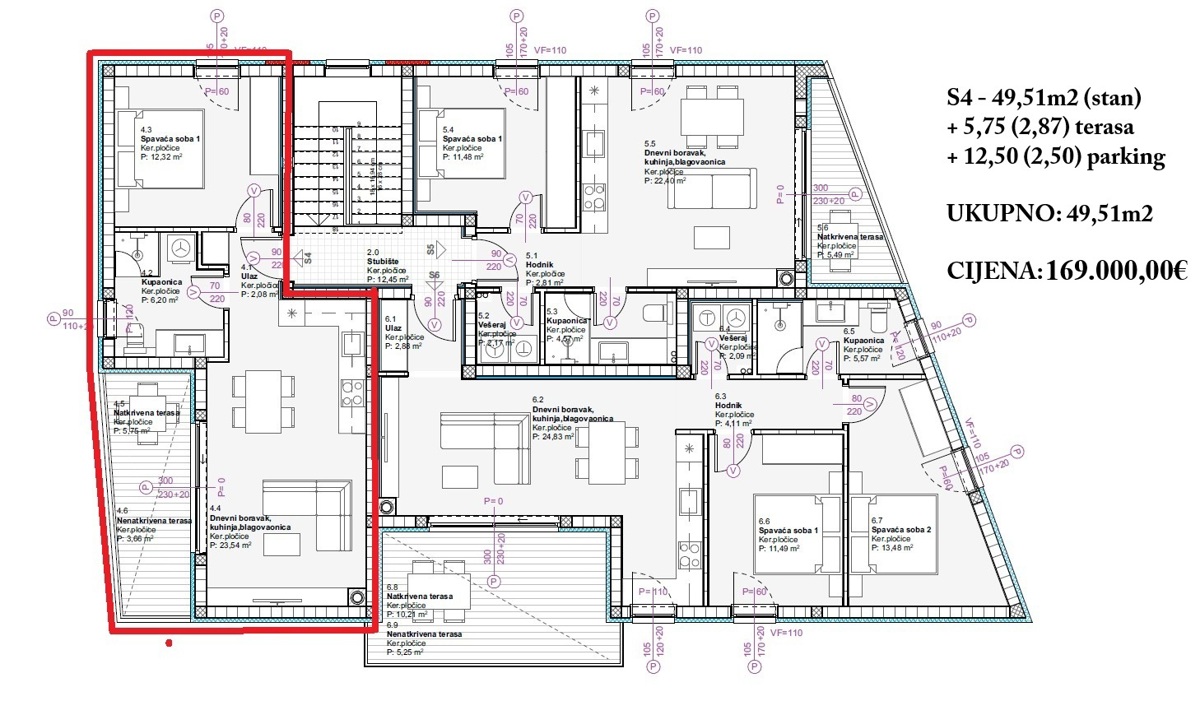 Vodice - Stanovanja v novogradnji, odlična lokacija, 900 m od plaže