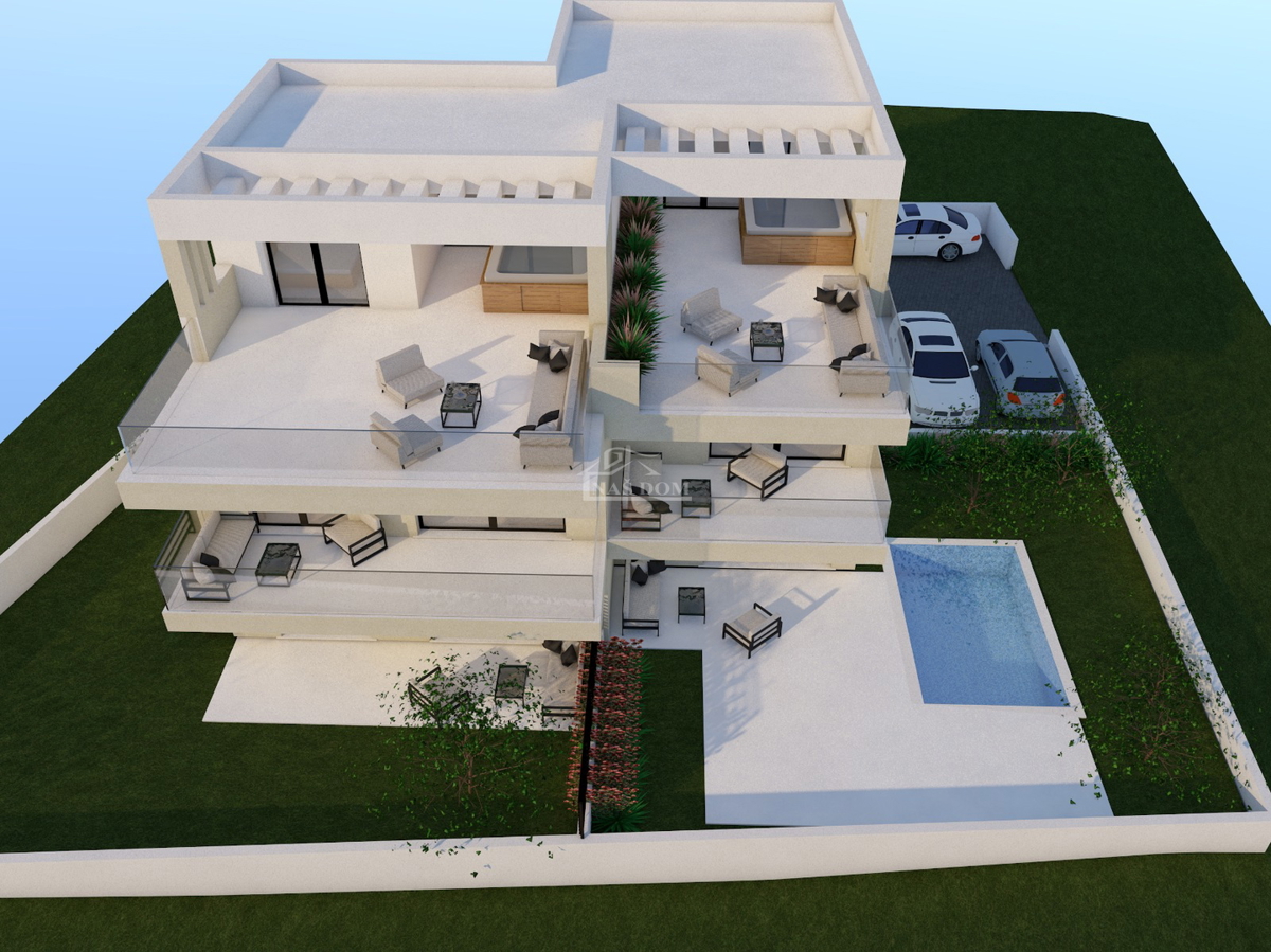 Vodice - stanovanje s bazenom, 750 m od centra in plaže