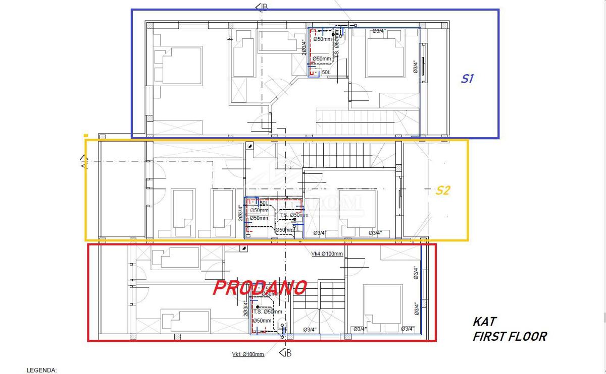 Vodice - *NEW CONSTRUCTION* dvoetažni stan s vrtom, 300 m od plaže