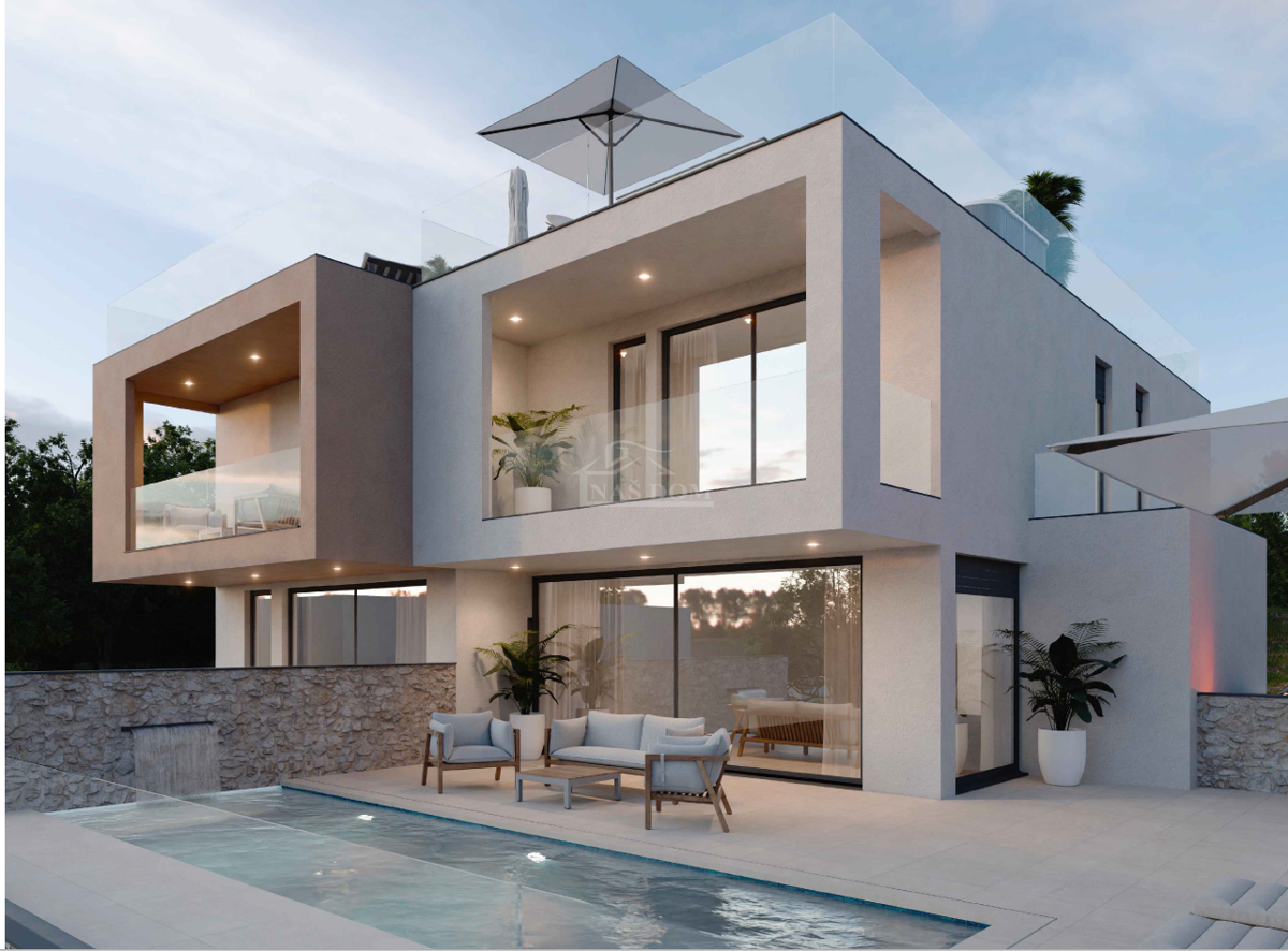 VODICE - **NOVOGRADNJA** Dvojna kuća s pogledom na morje