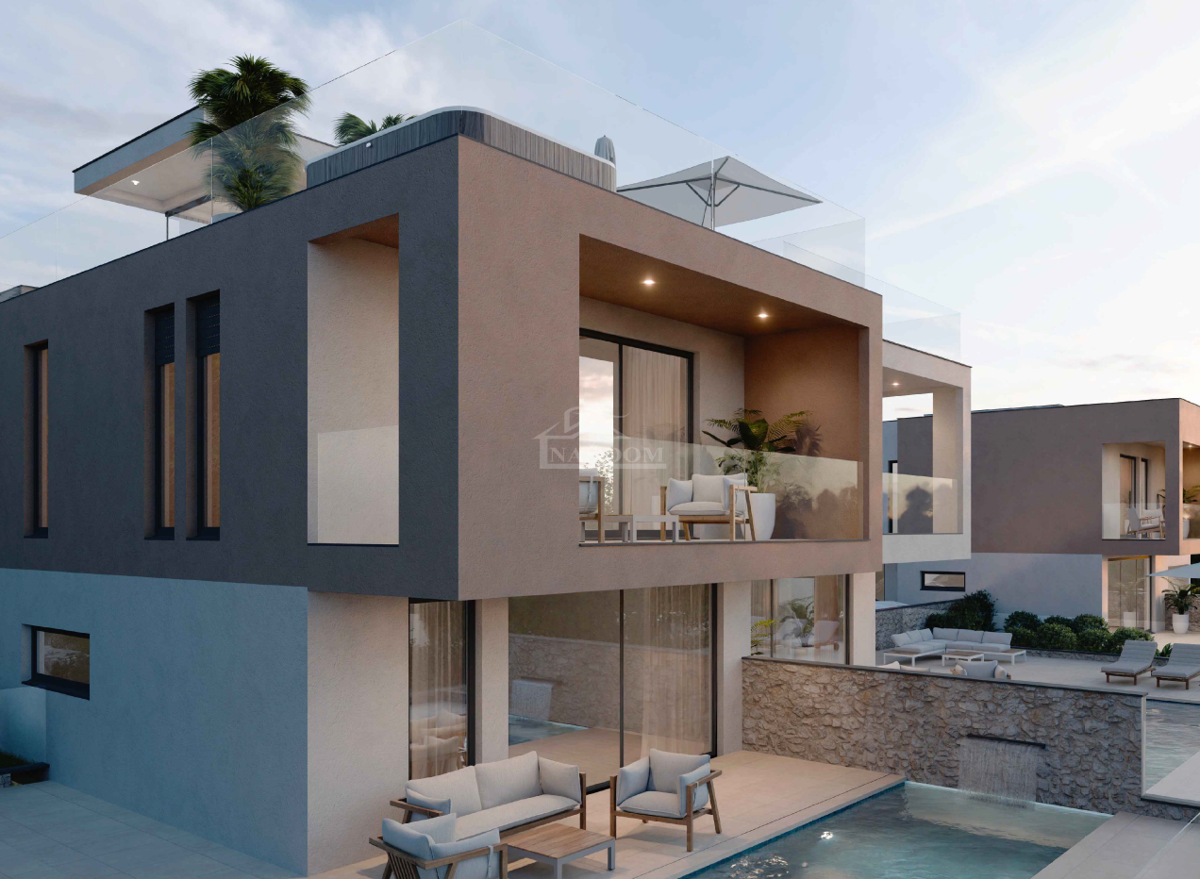 VODICE - **NOVOGRADNJA** Dvojna kuća s pogledom na morje