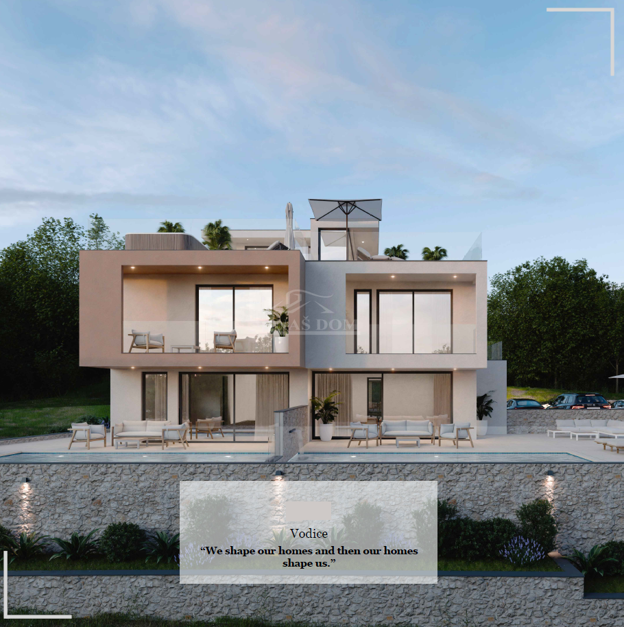 VODICE - **NOVOGRADNJA** Dvojna kuća s pogledom na morje