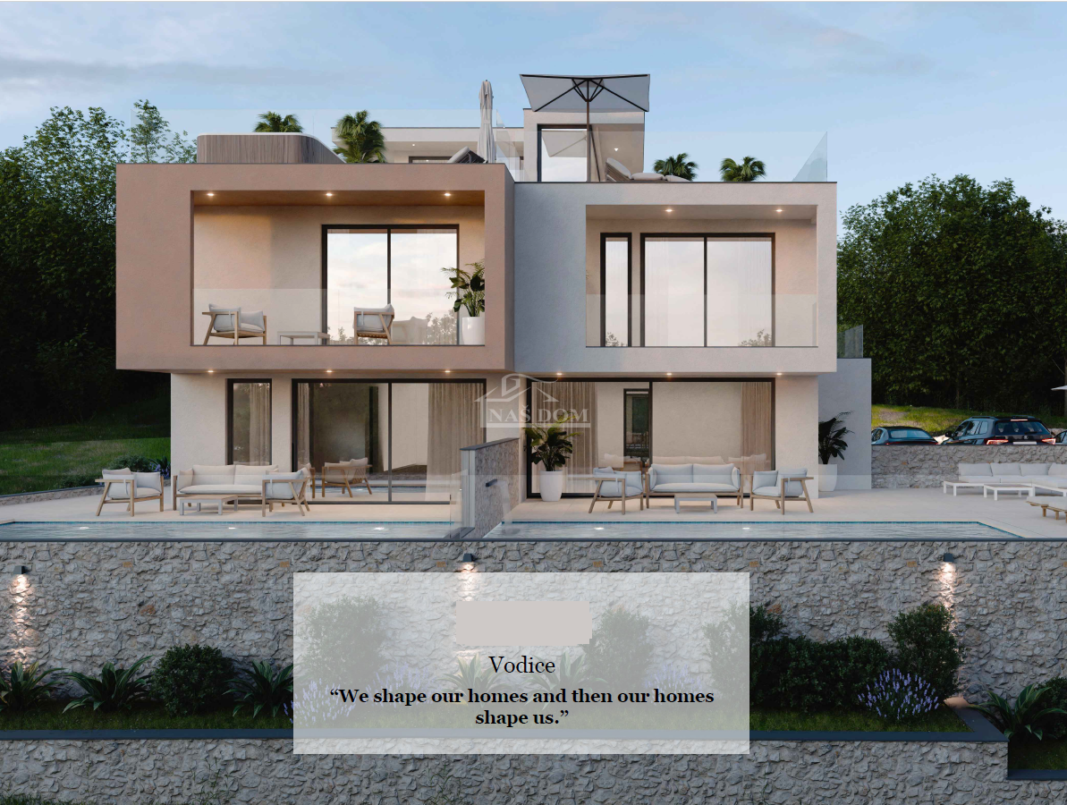 VODICE - **NOVOGRADNJA** Dvojna kuća s pogledom na morje