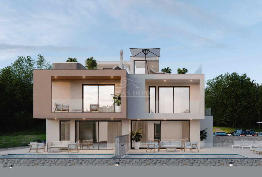 VODICE - **NOVOGRADNJA** Dvojna kuća s pogledom na morje