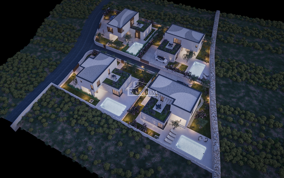 Zaton - NOVOGRADNJA kompleks štirih sodobnih luksuznih vil z bazeni