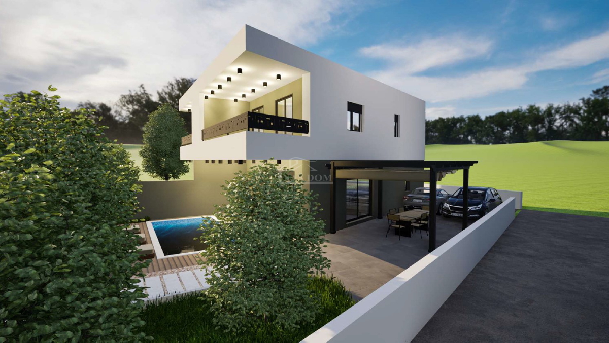 Vodice - NOVOGRADNJA Dvojna hiša s bazenom, 700 m od centra