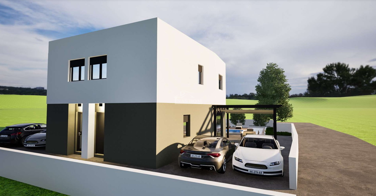 Vodice - NOVOGRADNJA Dvojna hiša s bazenom, 700 m od centra