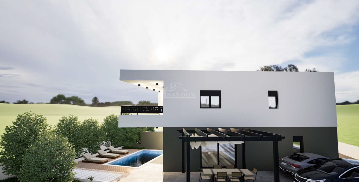 Vodice - NOVOGRADNJA Dvojna hiša s bazenom, 700 m od centra