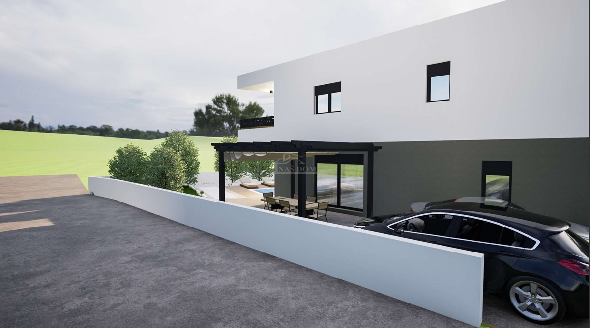 Vodice - NOVOGRADNJA Dvojna hiša s bazenom, 700 m od centra