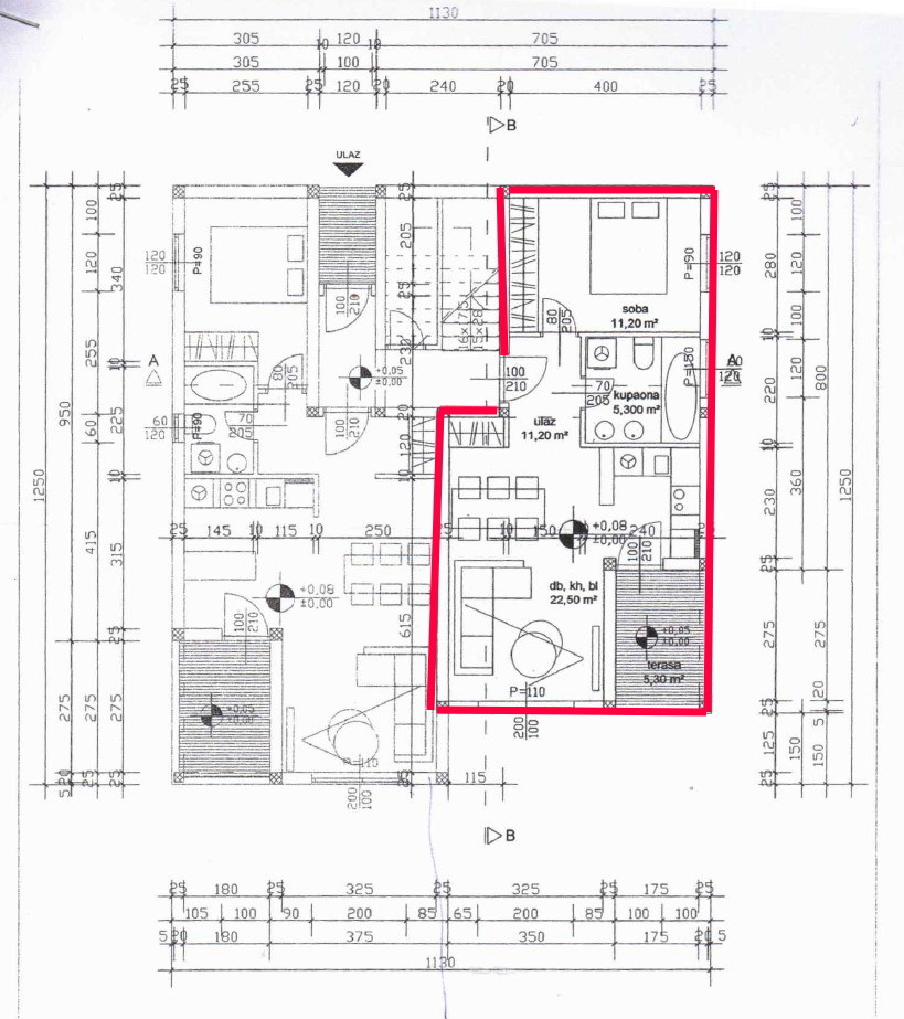 Zadar, Diklo - opremljeno stanovanje v pritličju