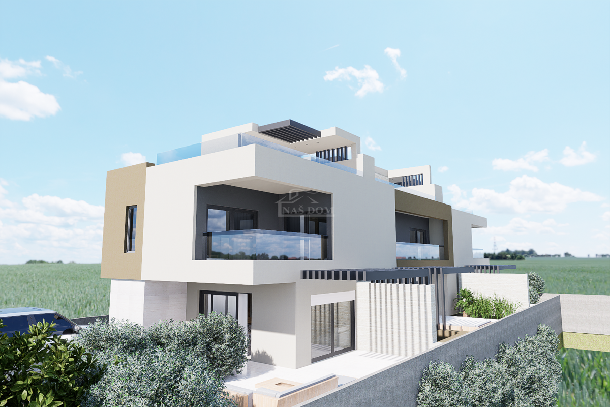 Srima, Vodice - **NOVOGRADNJA** S3 stanovanje z bazenom in strešno teraso