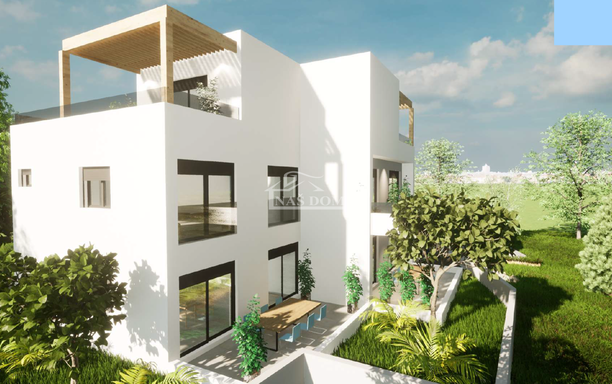 Vodice, Srima - S1 dvojna kuća 250 m od plaže
