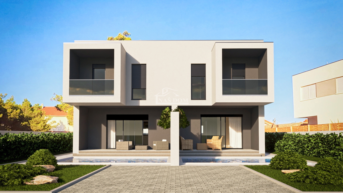 Vodice - **NOVOGRADNJA** S2 kuća s bazenom na mirni lokaciji