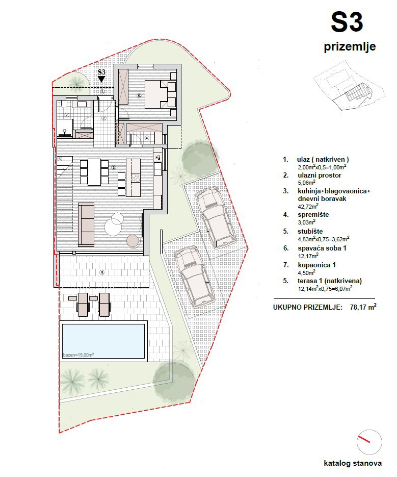 Vodice - **NOVOGRADNJA** S2 hiša z bazenom, strešna terasa, pogled na morje