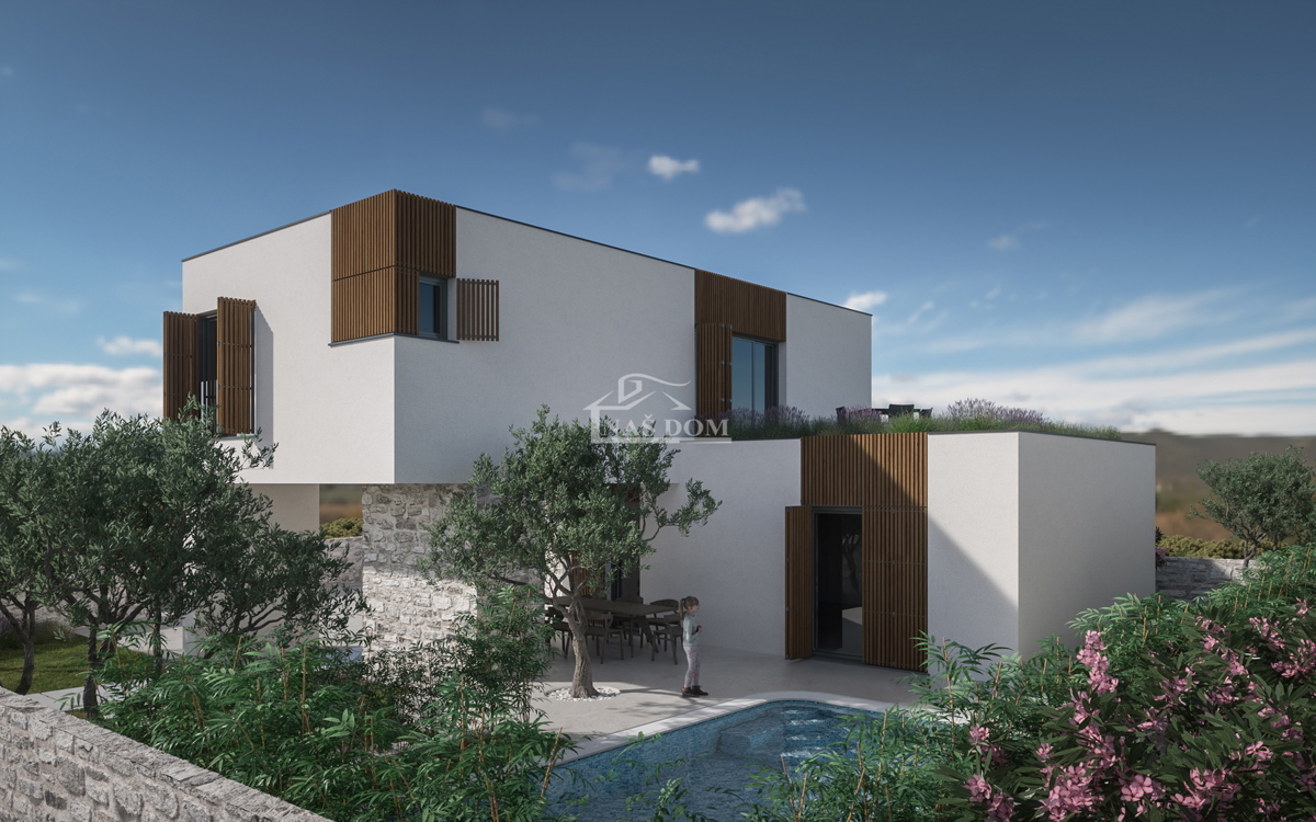 Zaton - NOVOGRADNJA moderna luksuzna vila s bazenom