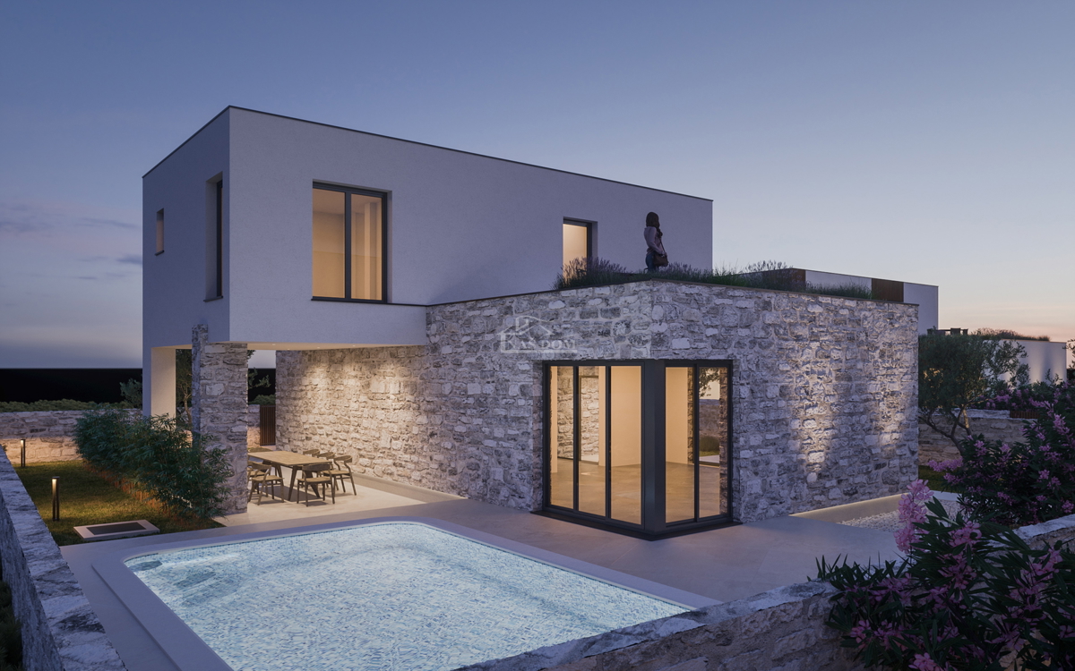 Zaton - NOVOGRADNJA moderna luksuzna vila s bazenom