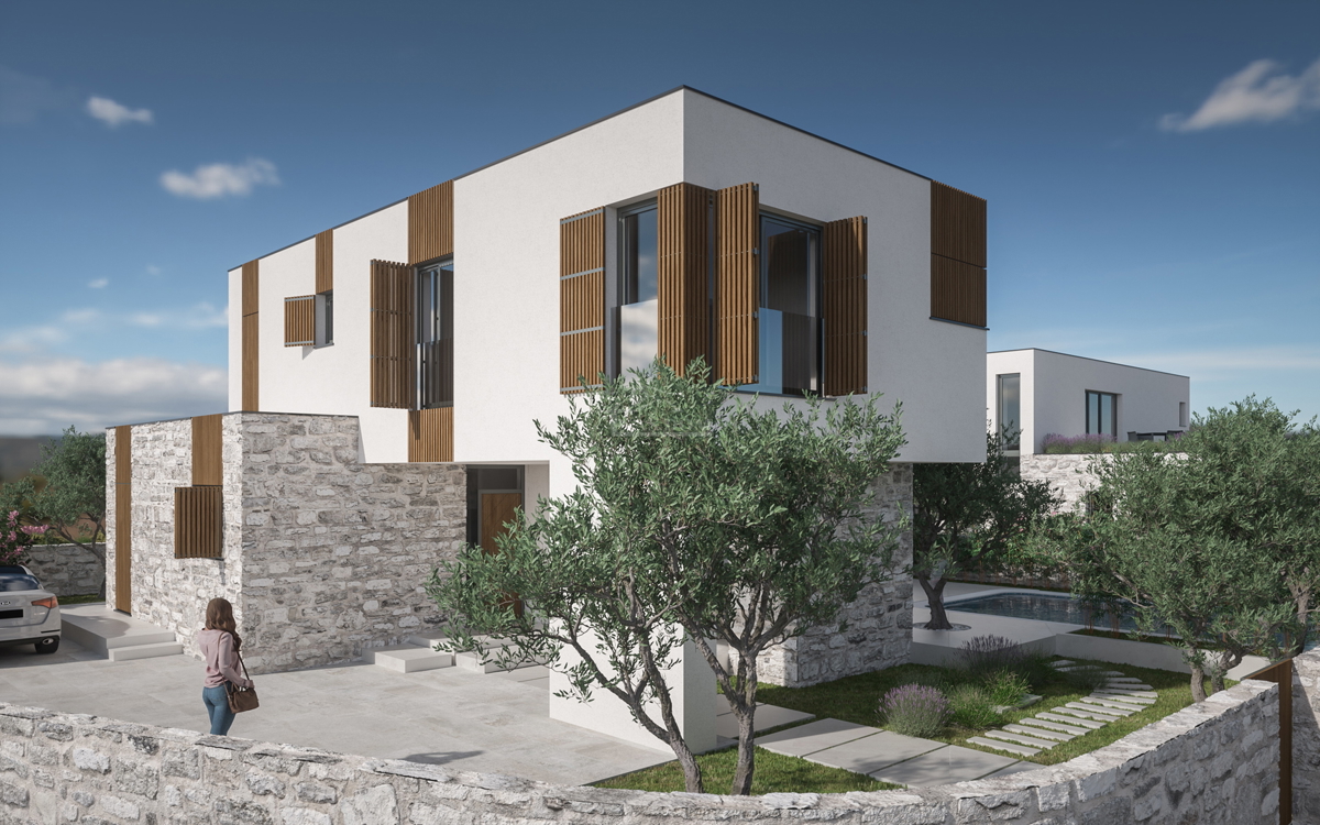 Zaton - NOVOGRADNJA moderna luksuzna vila s bazenom