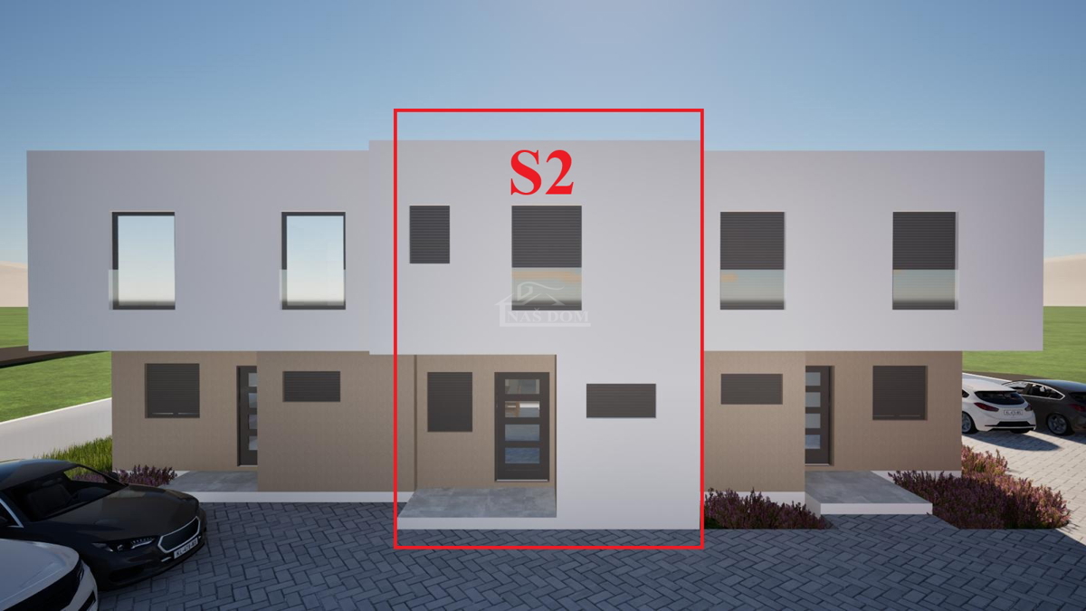 Srima - dvonadstropna vrstna hiša z vrtom