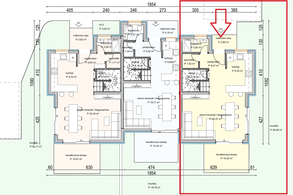 Srima - dvojna hiša z vrtom