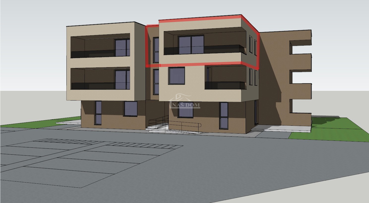 Vodice - predprodaja - stanovanje S11 z razgledom na morje, 67,37 m2, II nadstropje