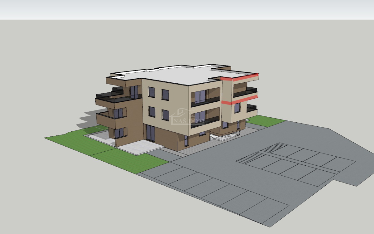 Vodice - predprodaja - stanovanje 62,43 m2, 2. nadstropje, pogled na morje