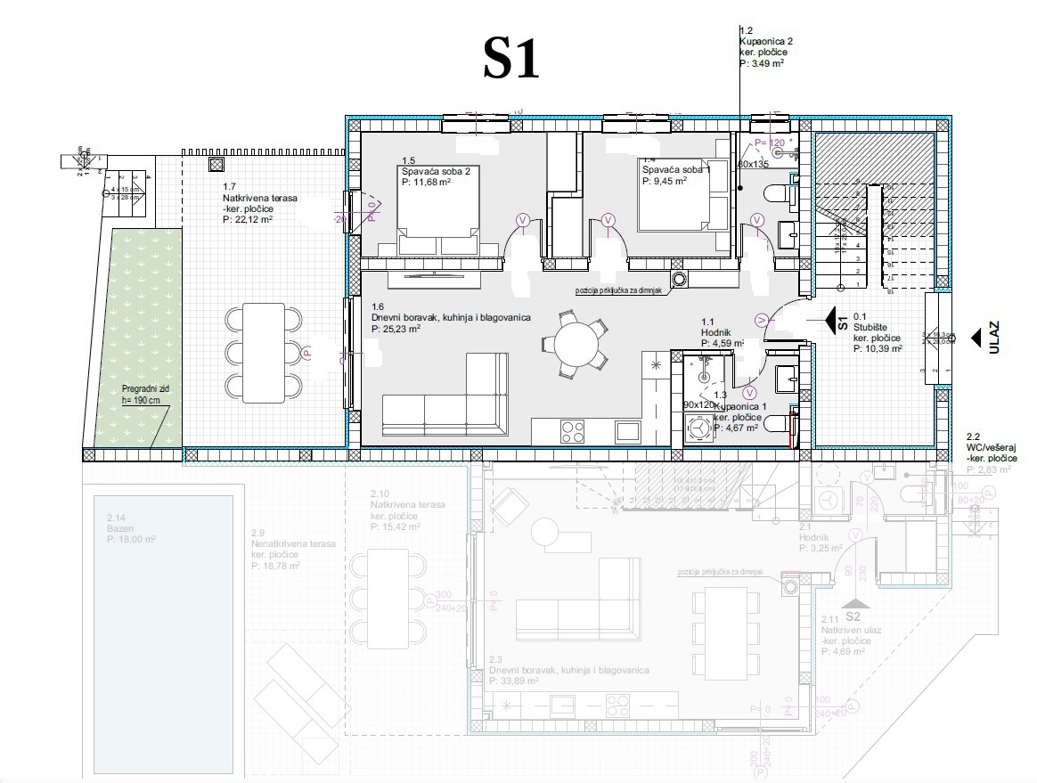 Vodice - Luksuzno stanovanje S1 z vrtom na mirni lokaciji, novogradnja