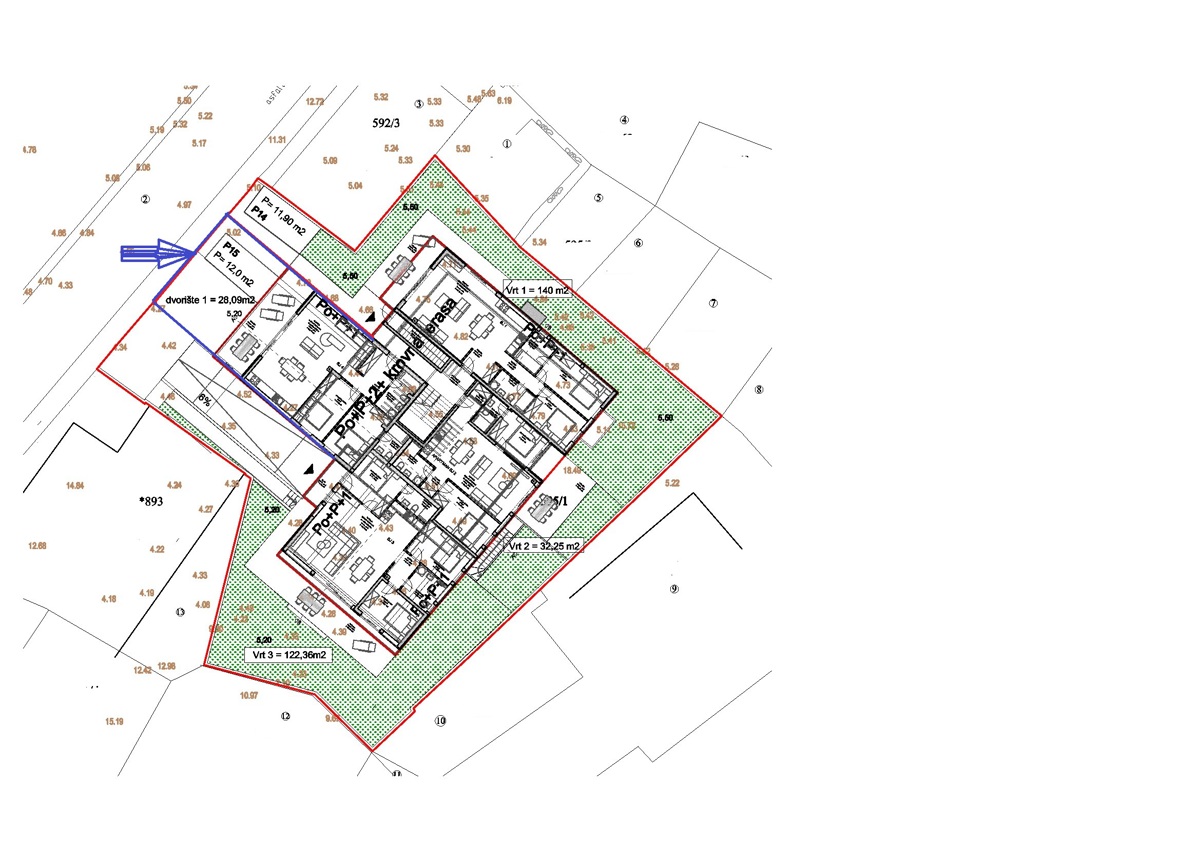 Vodice - Apartma S4 z vrtom, 50m od plaže