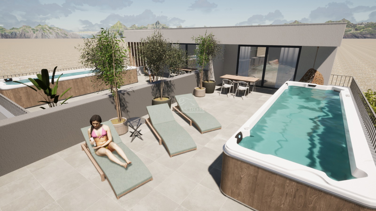 Vodice - NOVOGRADNJA - S3 dvoetažni stan s pogledom na morje