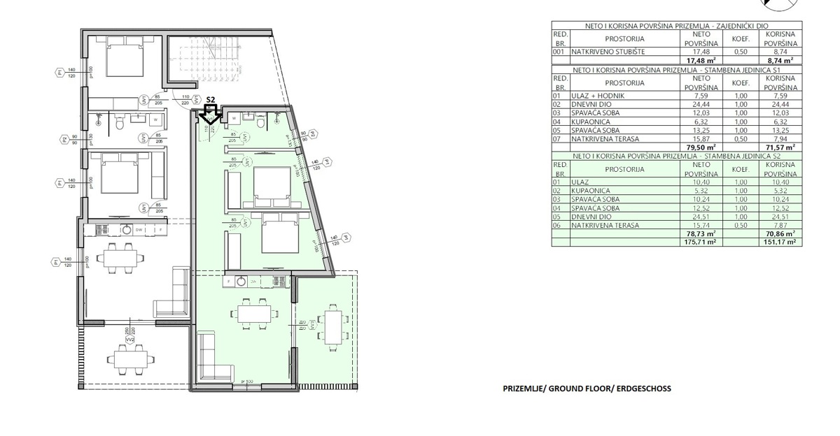 Vodice - NOVOGRADNJA S2 stanovanje z vrtom 750 m od plaže