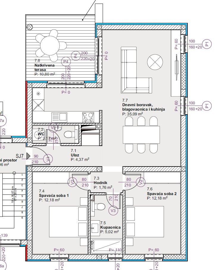 Vodice - Stanovanje S7 z razgledom na morje, vrhunska lega