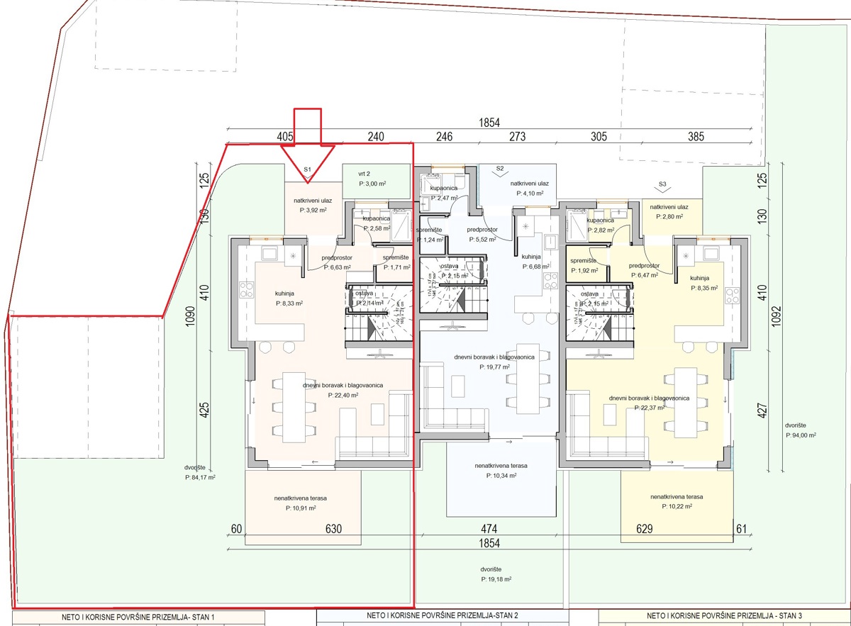 Srima - dvonadstropna vrstna hiša z vrtom