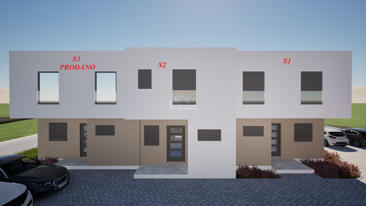 Srima - dvonadstropna vrstna hiša z vrtom