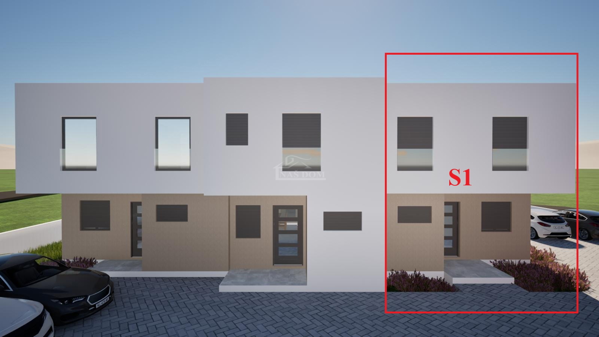 Srima - dvonadstropna vrstna hiša z vrtom