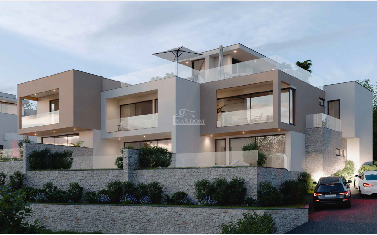 Vodice - S1 vrstna hiša, bazen, pogled na morje - NOVOGRADNJA