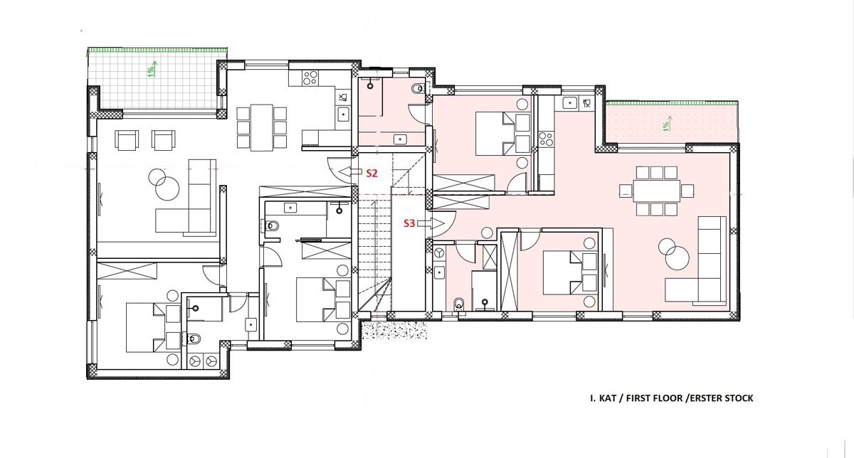 Vodice - S3 stanovanje 400 m od plaže, pogled na morje in naravo
