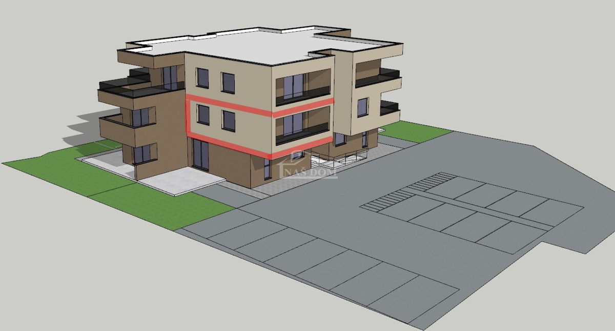 Vodice - Dvosobno stanovanje S7, 67,37 m2, 1. nadstropje