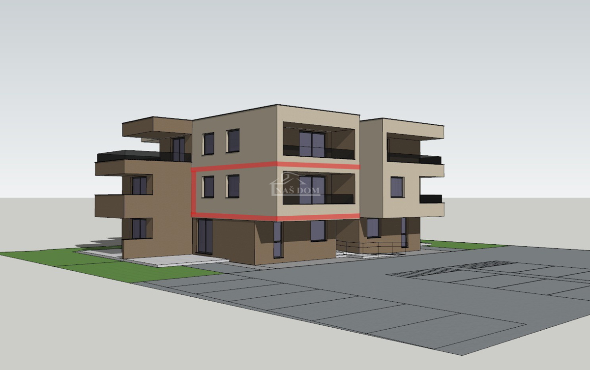 Vodice - Dvosobno stanovanje S7, 67,37 m2, 1. nadstropje