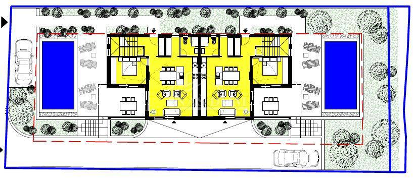 Vodice - Zemljišče z gradbenim dovoljenjem, pogled na morje