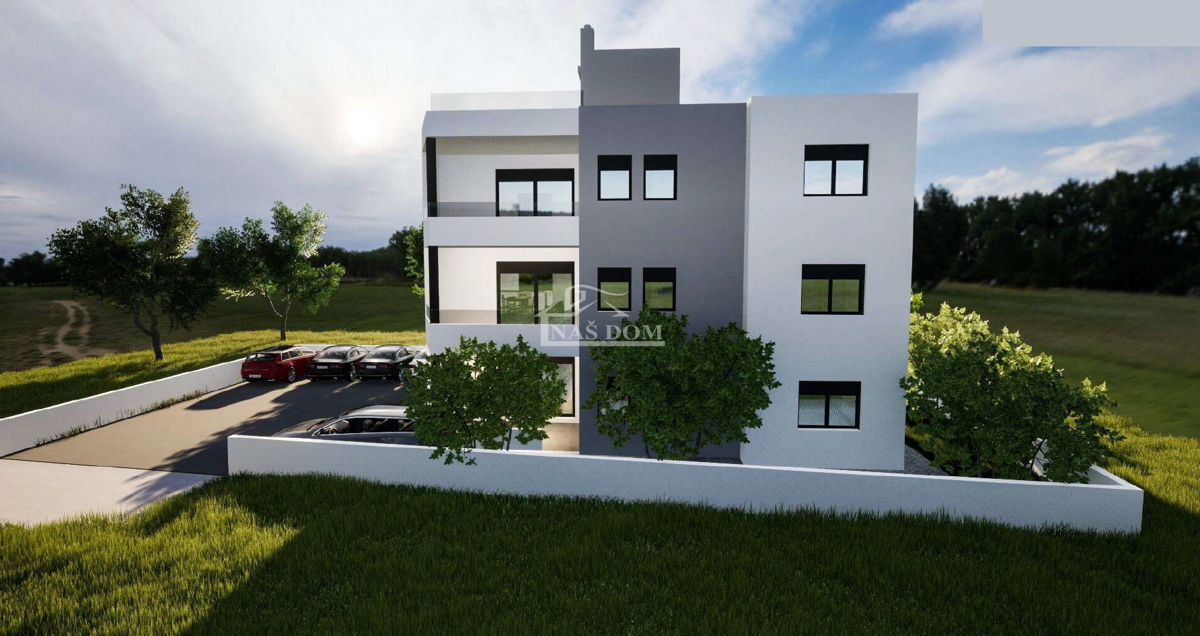 Vodice-**NOVOGRADNJA** S1 stanovanje s vrtom, 450 m od morja