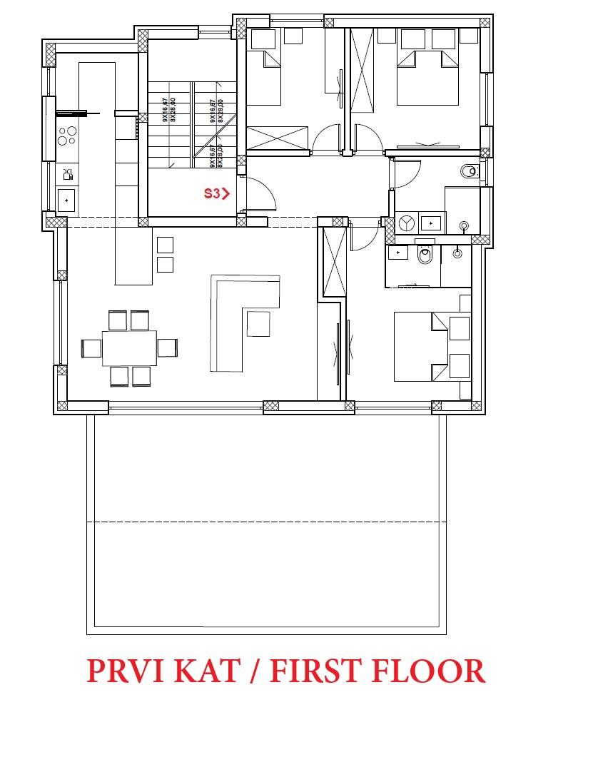 VODICE – GRADBENO ZEMLJIŠČE 748 m² S PRAVNOMOČNIM GRADBENO DOVOLJENJEM, ODLIČNA LOKACIJA!