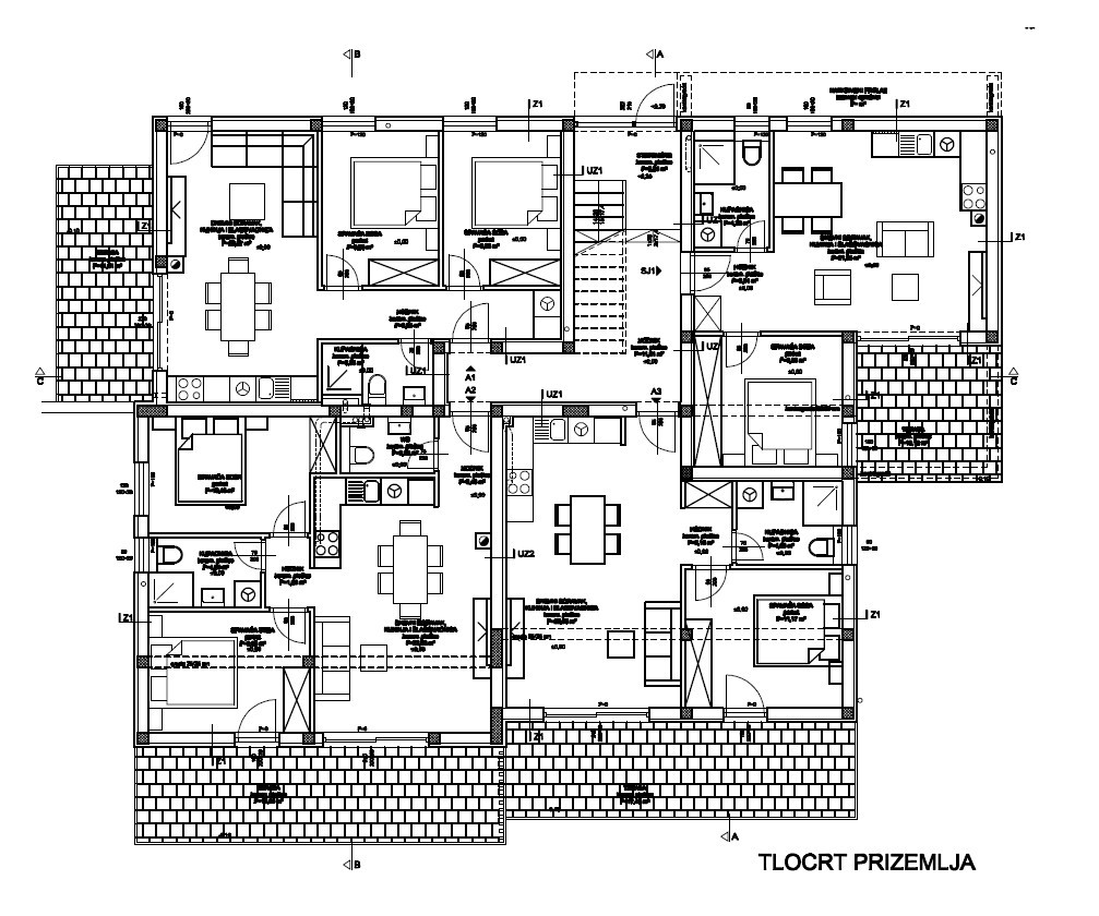 Vodice - Apartman A3 v pritličju z vrtom, 800 m od plaže